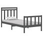 Giroletto Grigio in Legno Massello 75x190 cm 2FT6 Small Single Giroletto Grigio in Legno Massello 75x190 cm 2FT6 Small Single