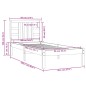 vidaXL Giroletto Bianco in Legno Massello 90x200 cm vidaXL Giroletto Bianco in Legno Massello 90x200 cm