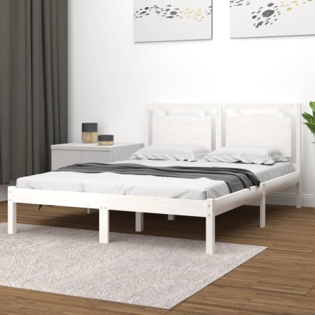 vidaXL Giroletto Bianco in Legno Massello 120x200 cm