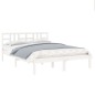 Giroletto Bianco in Legno Massello 135x190 cm 4FT6 Double Giroletto Bianco in Legno Massello 135x190 cm 4FT6 Double