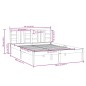 Giroletto Bianco in Legno Massello 135x190 cm 4FT6 Double Giroletto Bianco in Legno Massello 135x190 cm 4FT6 Double