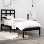 Giroletto Nero in Legno Massello 75x190 cm 2FT6 Small Single Giroletto Nero in Legno Massello 75x190 cm 2FT6 Small Single