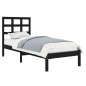 Giroletto Nero in Legno Massello 75x190 cm 2FT6 Small Single Giroletto Nero in Legno Massello 75x190 cm 2FT6 Small Single