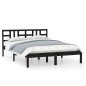 Giroletto Nero in Legno Massello 150x200 cm 5FT King Size