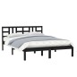 Giroletto Nero in Legno Massello 150x200 cm 5FT King Size