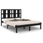 Giroletto Nero in Legno Massello 120x190 cm 4FT Small Double Giroletto Nero in Legno Massello 120x190 cm 4FT Small Double