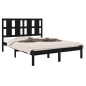 Giroletto Nero in Legno Massello 120x190 cm 4FT Small Double Giroletto Nero in Legno Massello 120x190 cm 4FT Small Double