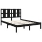 Giroletto Nero in Legno Massello 120x190 cm 4FT Small Double Giroletto Nero in Legno Massello 120x190 cm 4FT Small Double