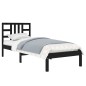 Giroletto Nero in Legno Massello 75x190 cm 2FT6 Small Single Giroletto Nero in Legno Massello 75x190 cm 2FT6 Small Single