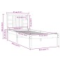 Giroletto Nero in Legno Massello 75x190 cm 2FT6 Small Single Giroletto Nero in Legno Massello 75x190 cm 2FT6 Small Single