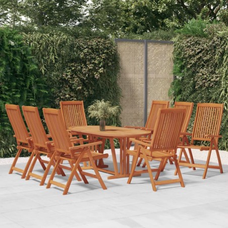 Sedie da Giardino Pieghevoli 8pz in Legno Massello di Eucalipto