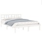 Giroletto Bianco in Legno Massello 150x200 cm 5FT King Size Giroletto Bianco in Legno Massello 150x200 cm 5FT King Size