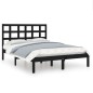 Giroletto Nero in Legno Massello 150x200 cm 5FT King Size Giroletto Nero in Legno Massello 150x200 cm 5FT King Size