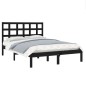 Giroletto Nero in Legno Massello 150x200 cm 5FT King Size Giroletto Nero in Legno Massello 150x200 cm 5FT King Size