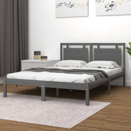 Giroletto Grigio in Legno Massello 120x190 cm 4FT Small Double