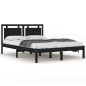 Giroletto Nero in Legno Massello 150x200 cm 5FT King Size Giroletto Nero in Legno Massello 150x200 cm 5FT King Size