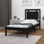 Giroletto Nero in Legno Massello 75x190 cm 2FT6 Small Single Giroletto Nero in Legno Massello 75x190 cm 2FT6 Small Single