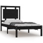Giroletto Nero in Legno Massello 75x190 cm 2FT6 Small Single Giroletto Nero in Legno Massello 75x190 cm 2FT6 Small Single