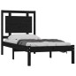 Giroletto Nero in Legno Massello 75x190 cm 2FT6 Small Single Giroletto Nero in Legno Massello 75x190 cm 2FT6 Small Single