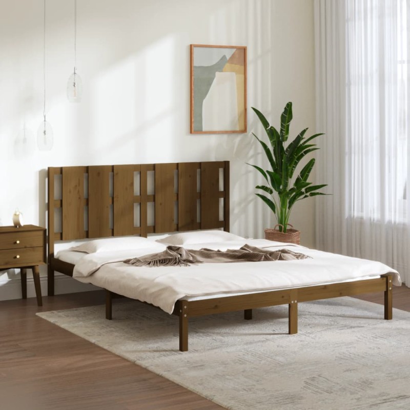 Giroletto Miele in Legno Massello 150x200 cm 5FT King Size Giroletto Miele in Legno Massello 150x200 cm 5FT King Size