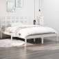 Giroletto Bianco in Legno Massello 150x200 cm 5FT King Size Giroletto Bianco in Legno Massello 150x200 cm 5FT King Size