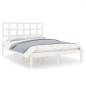 Giroletto Bianco in Legno Massello 150x200 cm 5FT King Size Giroletto Bianco in Legno Massello 150x200 cm 5FT King Size