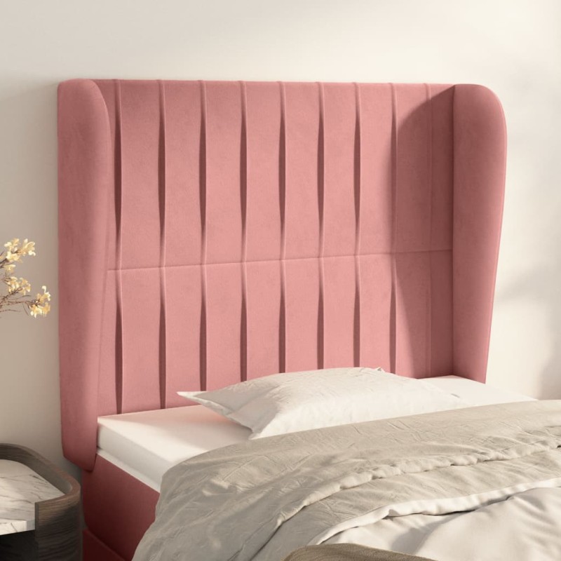 Testiera ad Orecchio Rosa 83x23x118/128 cm in Velluto Testiera ad Orecchio Rosa 83x23x118/128 cm in Velluto