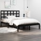 Giroletto Nero in Legno Massello 120x190 cm 4FT Small Double Giroletto Nero in Legno Massello 120x190 cm 4FT Small Double