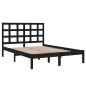 Giroletto Nero in Legno Massello 120x190 cm 4FT Small Double Giroletto Nero in Legno Massello 120x190 cm 4FT Small Double
