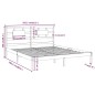 vidaXL Giroletto Grigio in Legno Massello 160x200 cm vidaXL Giroletto Grigio in Legno Massello 160x200 cm