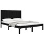 Giroletto Nero in Legno Massello Pino 150x200 cm 5FT King Size Giroletto Nero in Legno Massello Pino 150x200 cm 5FT King Size