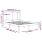 Giroletto Nero in Legno Massello Pino 150x200 cm 5FT King Size Giroletto Nero in Legno Massello Pino 150x200 cm 5FT King Size