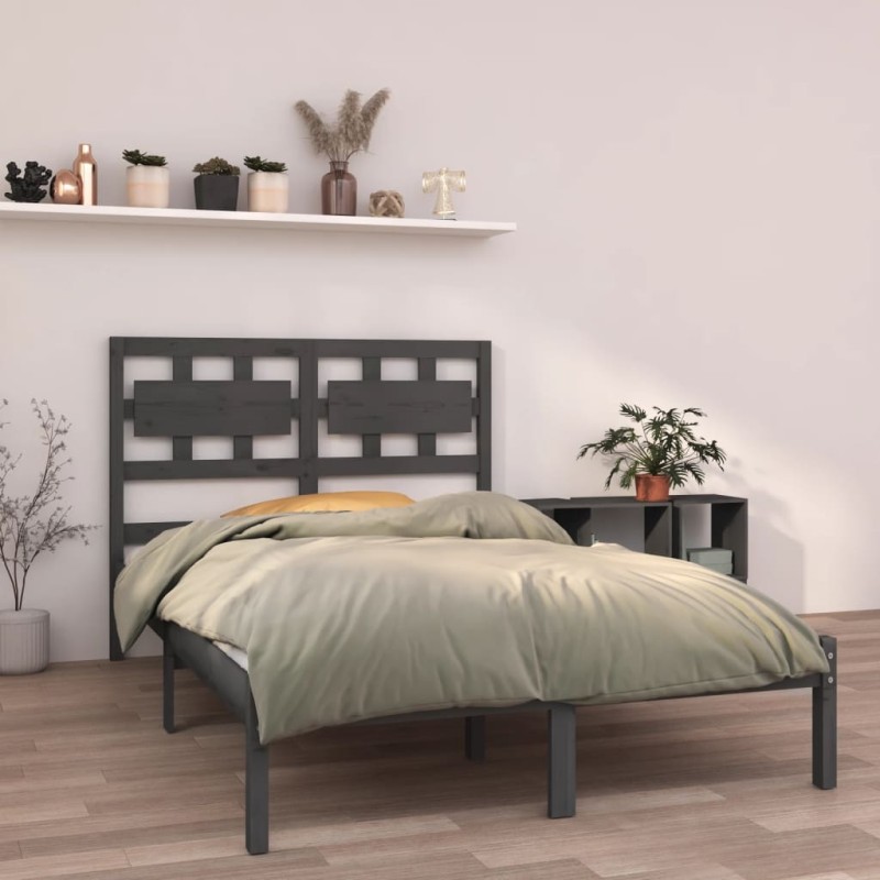 Giroletto Grigio in Legno Massello 120x190 cm 4FT Small Double Giroletto Grigio in Legno Massello 120x190 cm 4FT Small Double