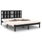 Giroletto Nero in Legno Massello 150x200 cm 5FT King Size Giroletto Nero in Legno Massello 150x200 cm 5FT King Size