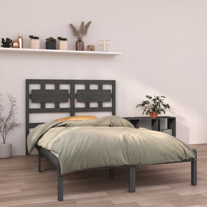 Giroletto Grigio in Legno Massello 150x200 cm 5FT King Size Giroletto Grigio in Legno Massello 150x200 cm 5FT King Size