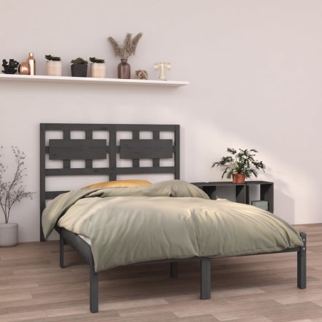 Giroletto Grigio in Legno Massello 150x200 cm 5FT King Size
