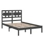 Giroletto Grigio in Legno Massello 150x200 cm 5FT King Size Giroletto Grigio in Legno Massello 150x200 cm 5FT King Size