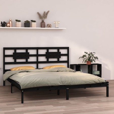 Giroletto Nero in Legno Massello 160x200 cm