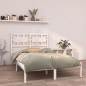 Giroletto Bianco in Legno Massello 150x200 cm 5FT King Size Giroletto Bianco in Legno Massello 150x200 cm 5FT King Size