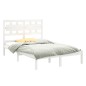 Giroletto Bianco in Legno Massello 150x200 cm 5FT King Size Giroletto Bianco in Legno Massello 150x200 cm 5FT King Size