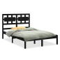 Giroletto Nero in Legno Massello 150x200 cm 5FT King Size Giroletto Nero in Legno Massello 150x200 cm 5FT King Size