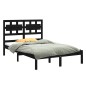 Giroletto Nero in Legno Massello 150x200 cm 5FT King Size Giroletto Nero in Legno Massello 150x200 cm 5FT King Size