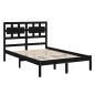 Giroletto Nero in Legno Massello 150x200 cm 5FT King Size Giroletto Nero in Legno Massello 150x200 cm 5FT King Size