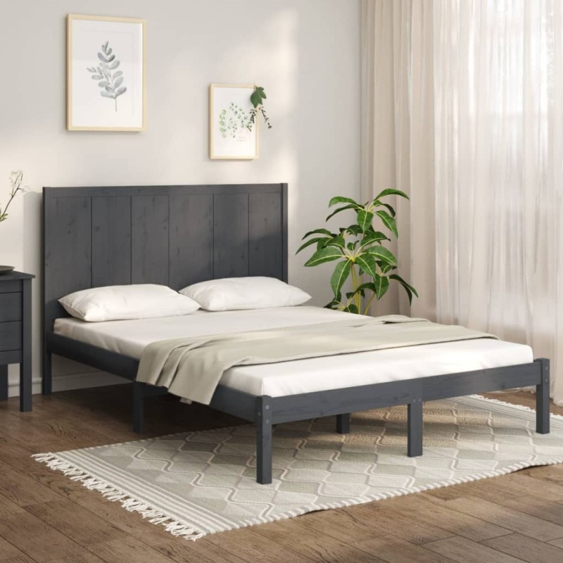 Giroletto Grigio Legno Massello Pino 120x190cm 4FT Small Double Giroletto Grigio Legno Massello Pino 120x190cm 4FT Small Double