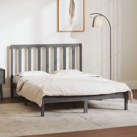 Giroletto Grigio in Legno Massello Pino 135x190 cm 4FT6 Double