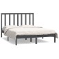 Giroletto Grigio in Legno Massello Pino 135x190 cm 4FT6 Double Giroletto Grigio in Legno Massello Pino 135x190 cm 4FT6 Double