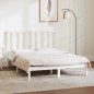 Giroletto Bianco Legno Massello di Pino 135x190 cm 4FT6 Double Giroletto Bianco Legno Massello di Pino 135x190 cm 4FT6 Double