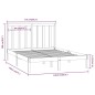 Giroletto Bianco Legno Massello di Pino 135x190 cm 4FT6 Double Giroletto Bianco Legno Massello di Pino 135x190 cm 4FT6 Double