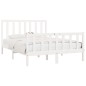 Giroletto Bianco in Legno Massello 150x200 cm 5FT King Size Giroletto Bianco in Legno Massello 150x200 cm 5FT King Size