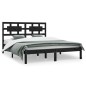 Giroletto Nero Legno Massello di Pino 180x200 cm 6FT Super King